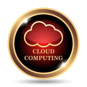 Cloud computing icon. Internet button on white background.. Stock Illustration