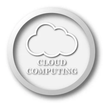 Cloud computing icon. Internet button on white background.. Stock Illustration