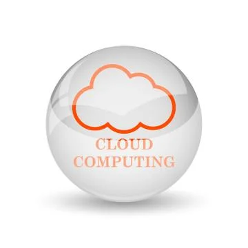 Cloud computing icon. Internet button on white background.. Stock Illustration