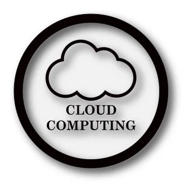 Cloud computing icon. Internet button on white background.. Illustrazione stock