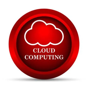 Cloud computing icon. Internet button on white background.. Illustrazione stock