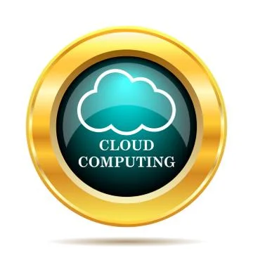 Cloud computing icon. Internet button on white background.. Stock Illustration