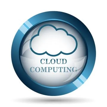 Cloud computing icon. Internet button on white background.. Illustrazione stock
