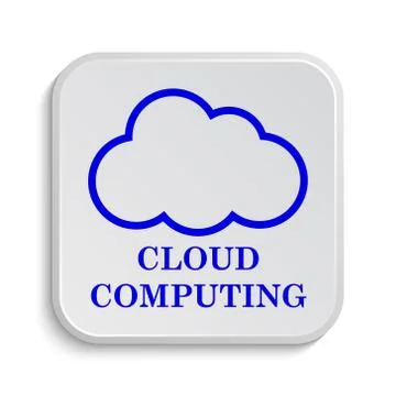 Cloud computing icon. Internet button on white background.. Illustrazione stock