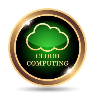 Cloud computing icon. Internet button on white background.. Stock Illustration