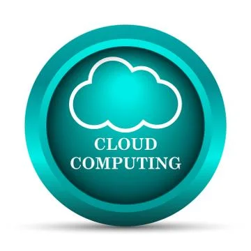 Cloud computing icon. Internet button on white background.. Stock Illustration