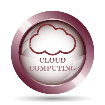 Cloud computing icon. Internet button on white background.. Illustrazione stock