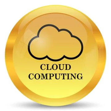Cloud computing icon. Internet button on white background.. Illustrazione stock