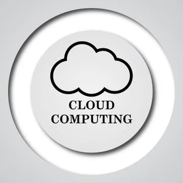 Cloud computing icon. Internet button on white background.. Stock Illustration
