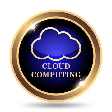 Cloud computing icon. Internet button on white background.. Stock Illustration