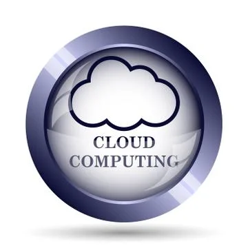 Cloud computing icon. Internet button on white background.. Stock Illustration
