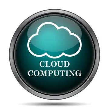 Cloud computing icon. Internet button on white background.. 스톡 일러스트