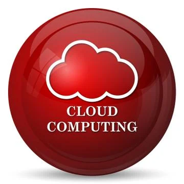 Cloud computing icon. Internet button on white background.. Illustrazione stock