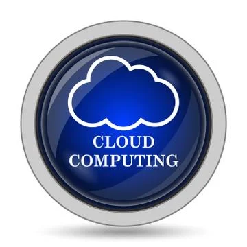 Cloud computing icon. Internet button on white background.. Illustrazione stock