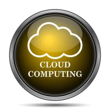 Cloud computing icon. Internet button on white background.. Stock Illustration