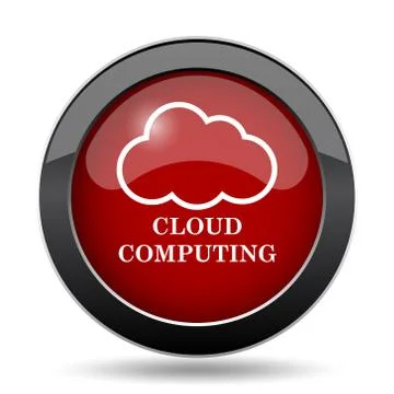 Cloud computing icon. Internet button on white background.. Stock Illustration