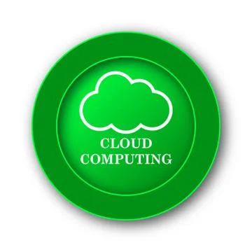 Cloud computing icon. Internet button on white background.. Stock Illustration