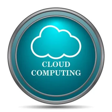 Cloud computing icon. Internet button on white background.. Stock Illustration