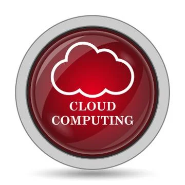 Cloud computing icon. Internet button on white background.. Illustrazione stock