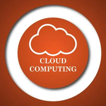 Cloud computing icon. Internet button on white background. . Stock Illustration