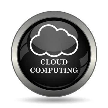 Cloud computing icon. Internet button on white background. . Stock Illustration
