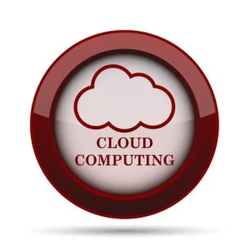 Cloud computing icon. Internet button on white background. . Stock Illustration