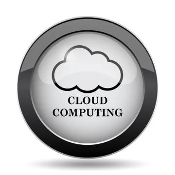 Cloud computing icon. Internet button on white background.. Illustrazione stock