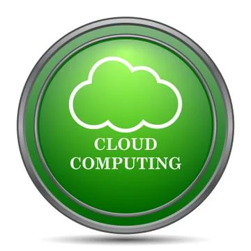 Cloud computing icon. Internet button on white background.. Stock Illustration
