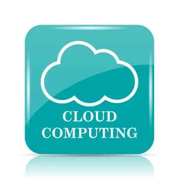 Cloud computing icon. Internet button on white background.. Illustrazione stock