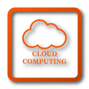 Cloud computing icon. Internet button on white background.. Illustrazione stock