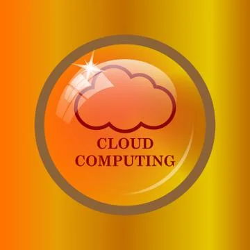 Cloud computing icon. Internet button on colored background. . Stock Illustration