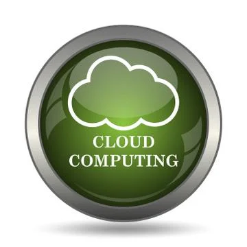 Cloud computing icon. Internet button on white background. . Illustrazione stock