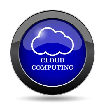 Cloud computing icon. Internet button on white background.. Illustrazione stock