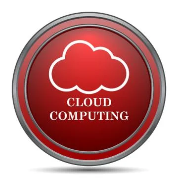 Cloud computing icon. Internet button on white background.. Illustrazione stock