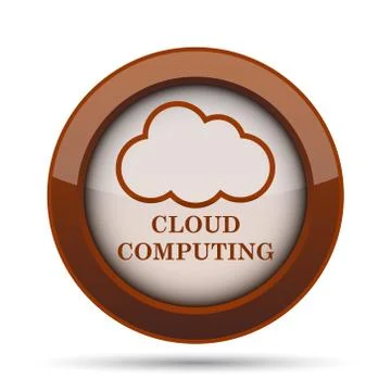 Cloud computing icon. Internet button on white background. . Stock Illustration