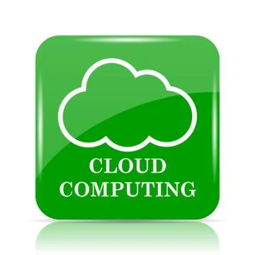 Cloud computing icon. Internet button on white background.. Illustrazione stock