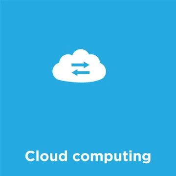 Cloud computing icon isolated on blue background Stock Illustration