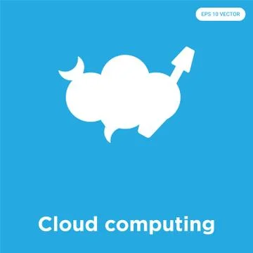 Cloud computing icon isolated on blue background Illustrazione stock gratuita