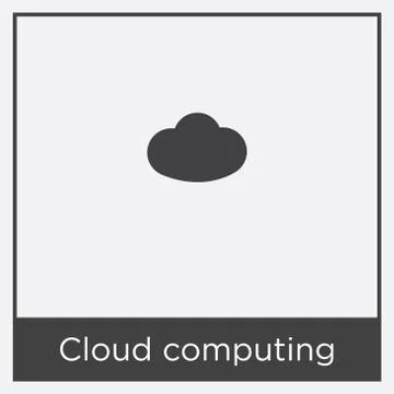 Cloud computing icon isolated on white background 스톡 일러스트