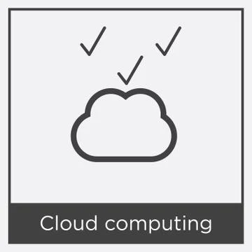Cloud computing icon isolated on white background Free Stock Illustration