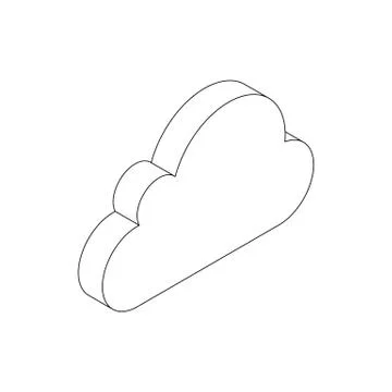Cloud computing icon, isometric 3d style Illustrazione stock