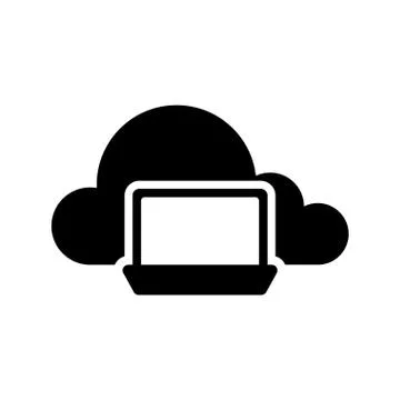 Cloud computing icon with a laptop symbol 스톡 일러스트