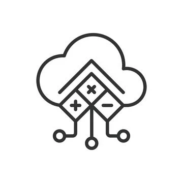 Cloud computing icon in line design. Clouds computing, cloud storage, clouds Stock Illustration