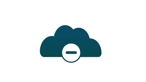 Cloud computing icon with minimize sign, error in cloud network simple logo.. Stock Footage 259800397