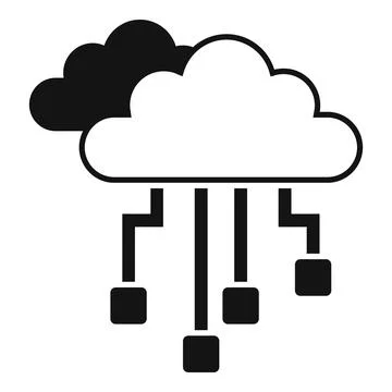 Cloud computing icon with network connections Stock Illustration