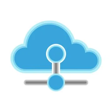 Cloud computing icon with a network symbol 스톡 일러스트