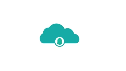 Cloud computing icon with notification sign, power in cloud network simple .. Stock Footage 260902641