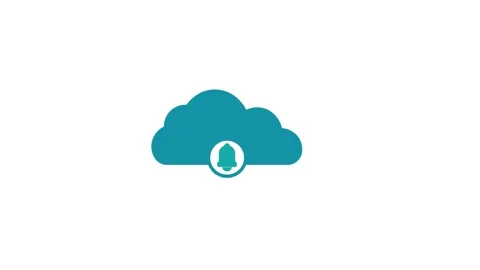 Cloud computing icon with notification sign, power in cloud network simple .. Video stock 260902645