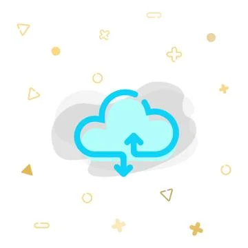 Cloud computing icon or corporate identity in simple design on an isolated ba Stock Illustration