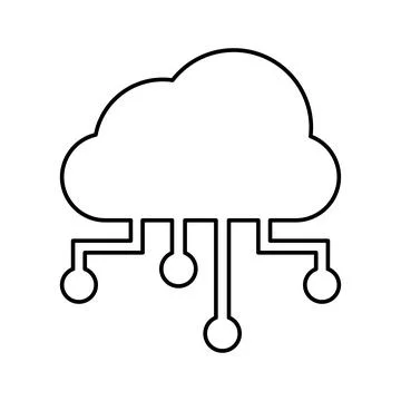 Cloud Computing icon. Outline Vector. 스톡 일러스트